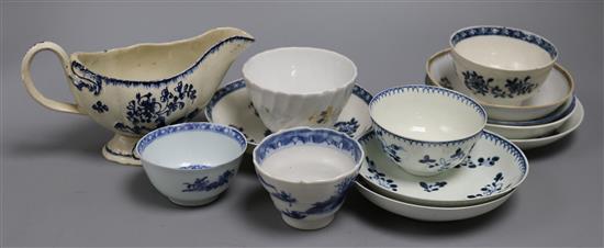 Thirteen pieces of 18th century English porcelain and pottery